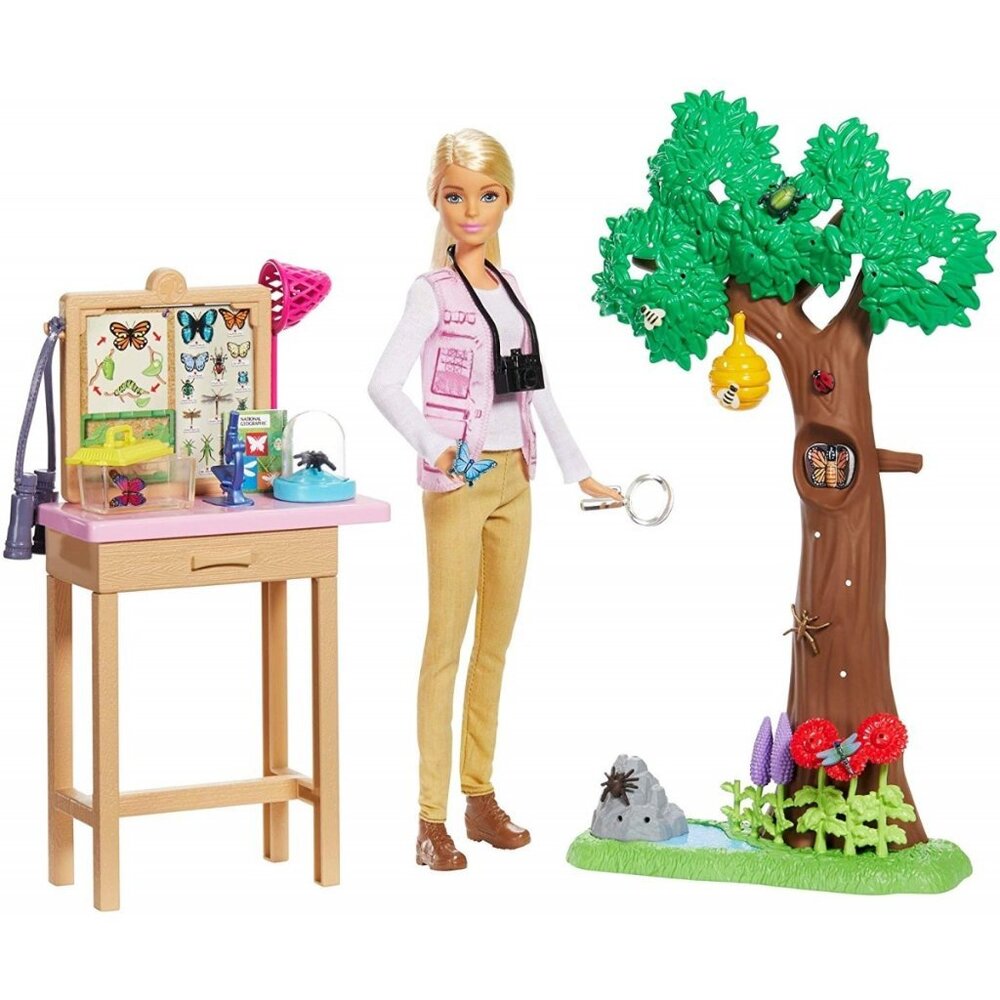 New in Box-Barbie National Geographic Entomologist Blonde Playset w/Accessories